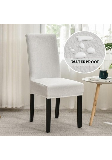 Beyaz Streç Su Geçirmez Sandalye Yemek Odası İçin Kapakları Slipcover Kılıf Sandalye Otel Oturma Odası Mutfak Yemek Sandalyesi Kapak