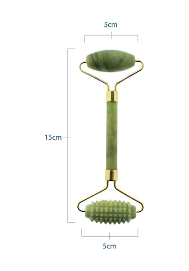 Seay Tırtıklı Yeşim Taşı Face Roller + Yeşim Melek Kanadı Gua Sha