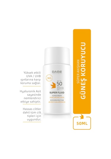 Babe Super Fluid Sunscreen Spf 50 50 ml Süper Etkili Güneş Koruyucu