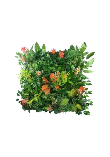 Yapay Çiçek Duvar Kaplama Yapay Duvar Çiçeği 1m2 100 100cm Panel Şimşir Yapay Çiçekli Duvar