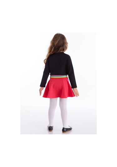 Denokids Mushi Emojili Kız Elbise Çok Renkli