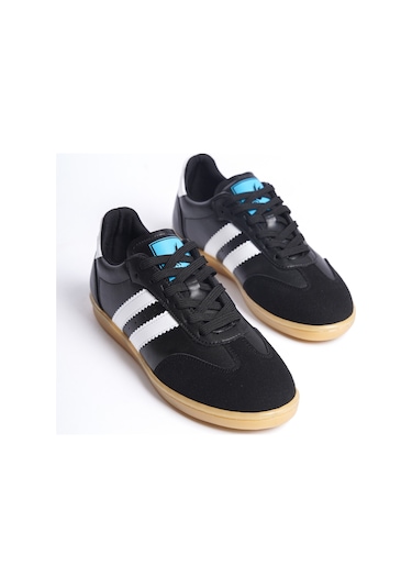 Garantili D30004 Günlük Ortopedik Kadın Sneaker Spor Ayakkabı Siyah-beyaz