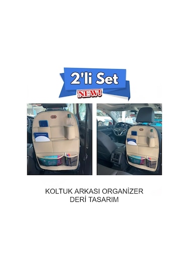 Suzuki Vitera Yeni Deri Koltuk Arkası Düzenleyici Koruyucu Bej 2 Adet Fs