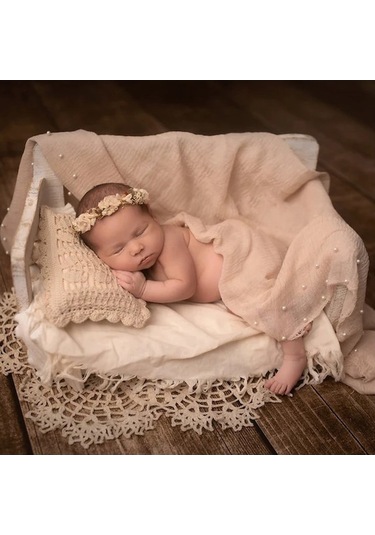 Bosphorusboutique Yuvarlak Yeşil Yastık Takımı Sones Lace Hollow Fotoğrafçılığı Bebek Battaniye Aksesuarları Açık + İx Açık Yeşil