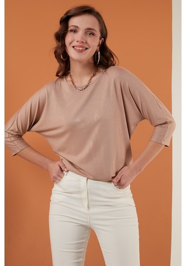 Lela Bisiklet Yaka Truvakar Kol Bayan Bluz 5861416Y Bisküvi