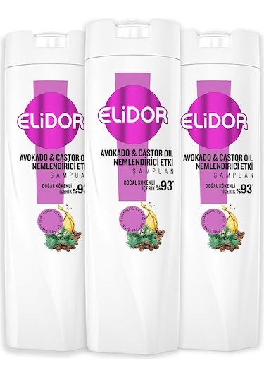 Elidor Avokado ve Castor Oil Nemlendirici Etki Şampuan 3 x 400 ML