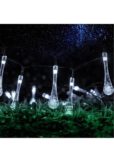 Beyaz Renk 5 Metre 1 Adet Solar Dış Mekan Işıkları Güneş Enerjili Led Işıkları Beyaz