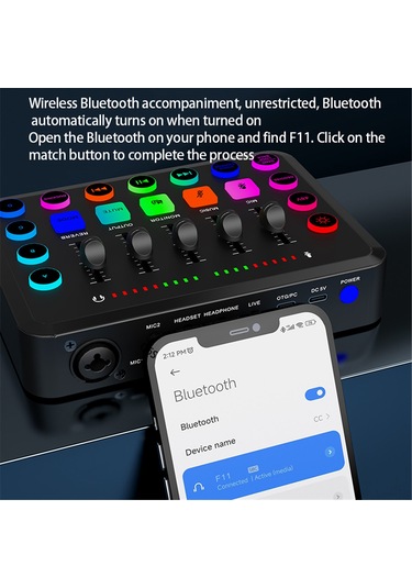 Lemestar "profesyonel Rgb Mikser: Xlr Mikrofon, 48v Phantom, Ses Efektleri İle Podcast/canlı Yayın/oyun Ses Karıştırıcı"