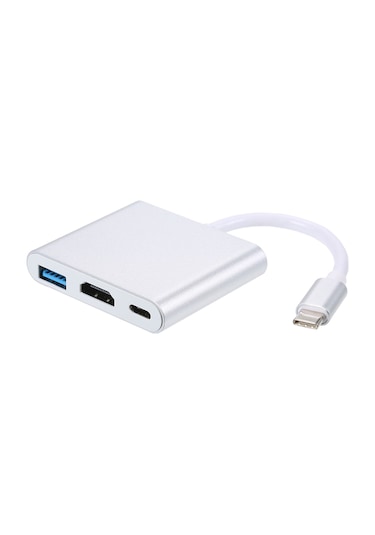 Maiyame Usb 3.1 Type-c'den Usb 3.0/ Hd/ Type-c Hub'a Usb-c 3'ü 1 Arada Adaptör Dongle Dock Kablosu Macbook Uyumlu Pro, Dell Xps 13 İçin Yedek