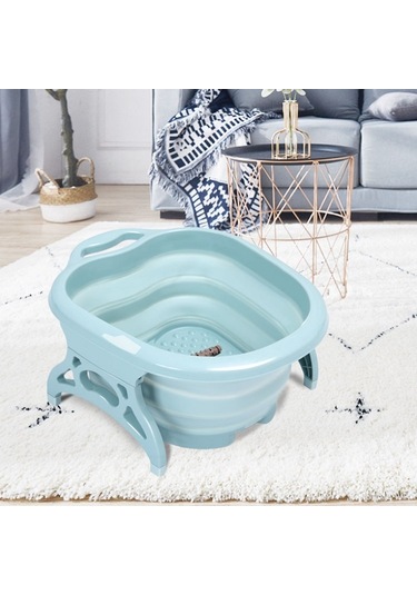 Sones Ev Tipi Katlanabilir Ayak Masajı Ayak Banyosu Mavi Çok Renkli