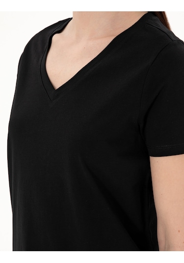 Pierre Cardin Kadın Siyah Tişört 50305749-vr046 Siyah
