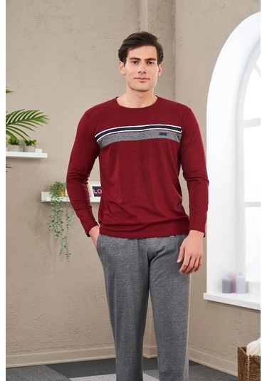 Pjs 23707 Erkek Bisiklet Yaka Pijama Takım 001