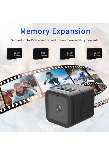 Monyee Wifi Bağlantılı 1080p Su Geçirmez Bisiklet Kamerası - 150 Geniş Açılı Lens Siyah