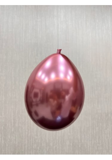 10 Lu Krom Pembe Balon 12 İnç, Ayna Efektli Metalik Parti Balo