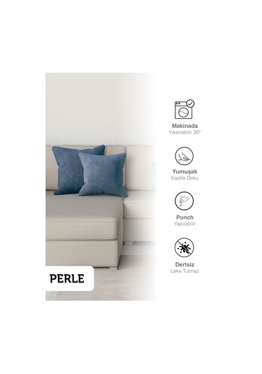 Br Perle Home Daily Series Derin Mavi Rengi Kırlent Yastık Kılıfı Derin Mavi