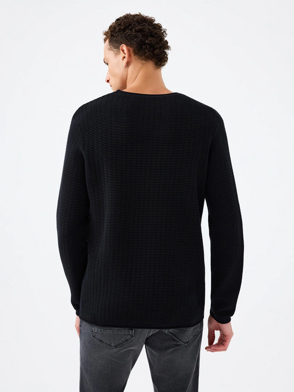 Loft Regular Fit Siyah Erkek Kazak Lf2040999 Siyah