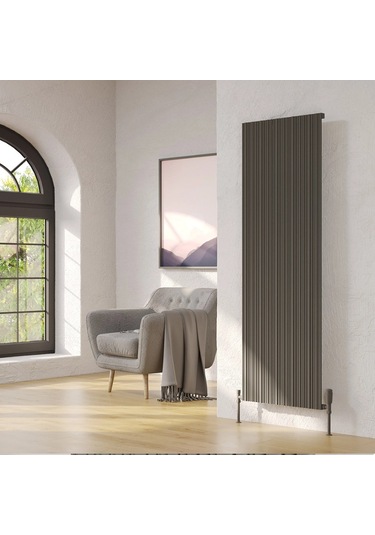 Lojimax Alüminyum Dekoratif Radyatör Bamboo 1800x359mm 3 Dilim Dokulu Antrasit Gri 792 W Yüksek Isıl Güç