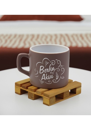 Bk Gift Kişiye Özel İsimli Mat Gri Renkli Middle Çay & Kahve Fincanı-6, Arkadaşa Hediye, Sevgiliye Hediye, Doğum Günü Hediyesi Kobitmeyencom32551 Bk G