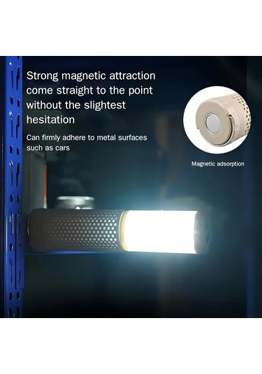 Youtek Usb Şarjlı Led Gönüllü Kamp Lambası - 3000mah Pil, Işıkkıçık Ayarı, Çift Mod Işık, Teleskopik Tasarım, Dışarıdışı Kullanım, Manyetik Tutma Ve Askı Özelliği Diğer