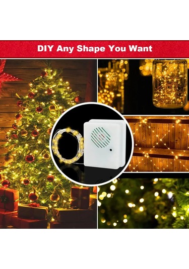 Kendin Yap Noel Ses Sensörü Ve Led Dizisi İle Noel Ağacı Dekoru, Sıcak Beyaz