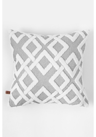 Jakarlı Kırlent 43X43 Cm Mila Gri