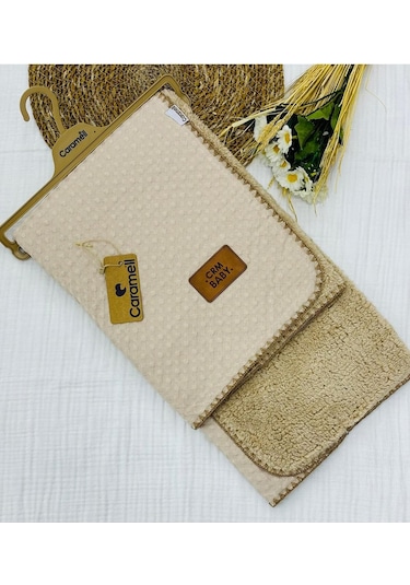 Bebek Battaniyesi Yeni Tasarımlar Müslin Ve Welsoft // 2025 // 6006 // Bej