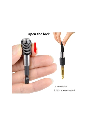 Hızlı Vidalama Adaptörü Bit Vidalama Uzatma Aparatı Manyetik Altı