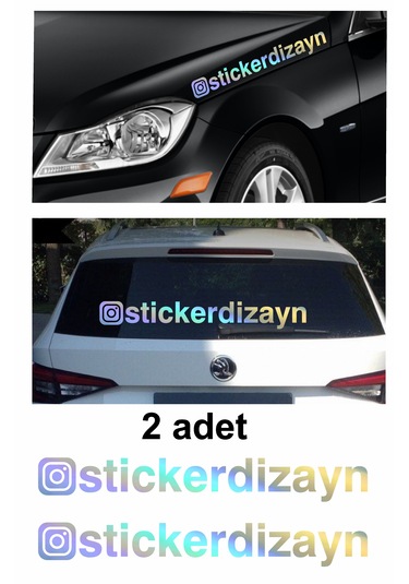 Kişiye Özel Instagram Sticker Araba Oto Motosiklet Karavan Sticker Etiket 00062 25 Cm