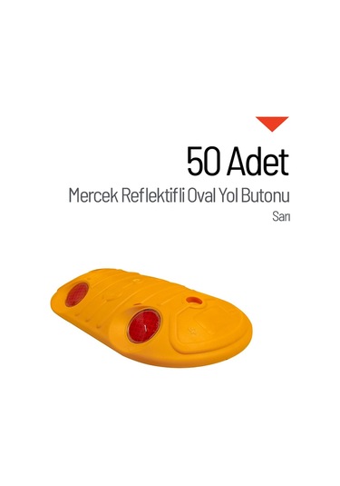 50'li Mercek Reflektifli Oval Yol Butonu Seti-3695