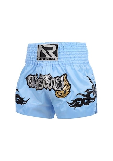 Açık Mavi Jiantengxujm Boks Şort Anti-sürtünme Yüksek Esneklik Nefes Muay Thai Kordon Tasarım Kickboks Şort Erkekler İçin