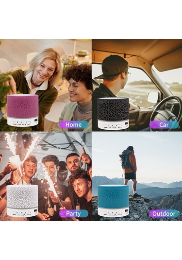 Konesam Portatif 7 Renk Işıklı Mini Bluetooth Hoparlör - Usb/tf Kart Desteği, 360 Ses, 10m Kablosuz, Outdoor/mini Hoparlör