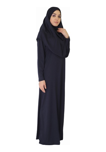 Koyu Lacivert Fermuarsız Namaz Elbisesi Koyu Lacivert