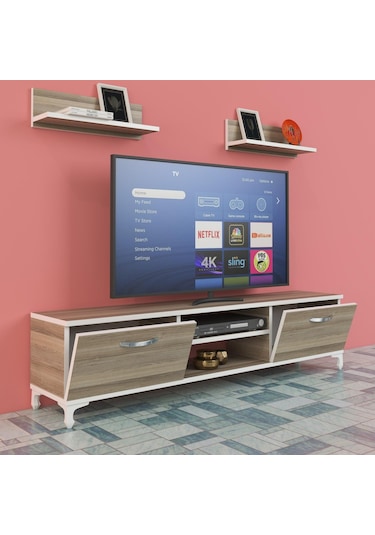 Kenzlife televizyon sehpası berlin 150 crd tv ünitesi raflı