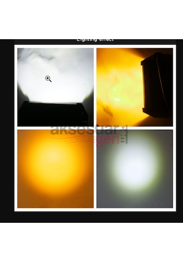 Offroad Sis Çalışma Lambası Turuncu Beyaz Cakar Modlu 12 Led 18w