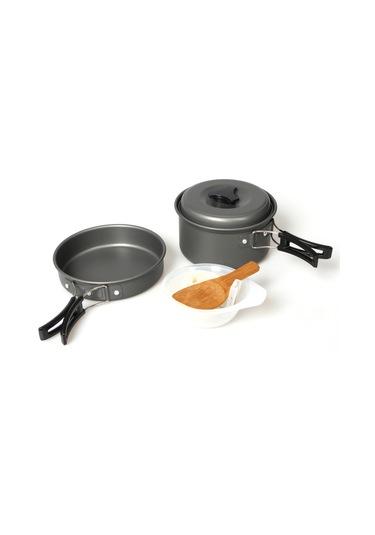 Kamp Yürüyüş Piknik Tencere Tencere + Tava + Kase Vb. Ile 1-2 Kişilik Pişirme Seti