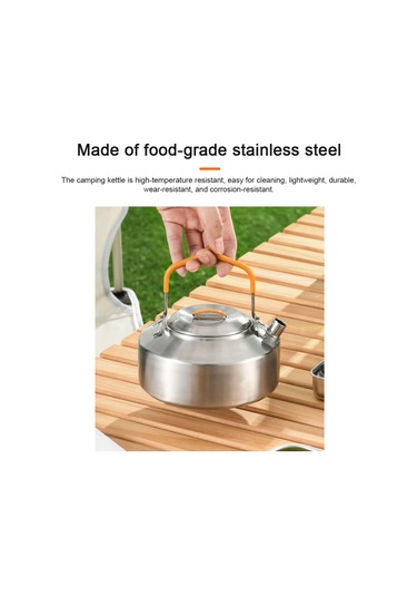 Mufunye Kamp Su Kaynağı, Taşınabilir Çay Kahve Kazanı - Paslanmaz Çelik, Kolcu Çok Renkli