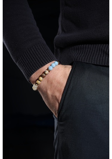 Ssilhoutte Doğaltaş Sertifikalı Koç Burcu Doğal Taş Kadın&erkek Bileklik Sitrin,jasper,ametist,kantaşı,akuamarin,akik Çok Renkli