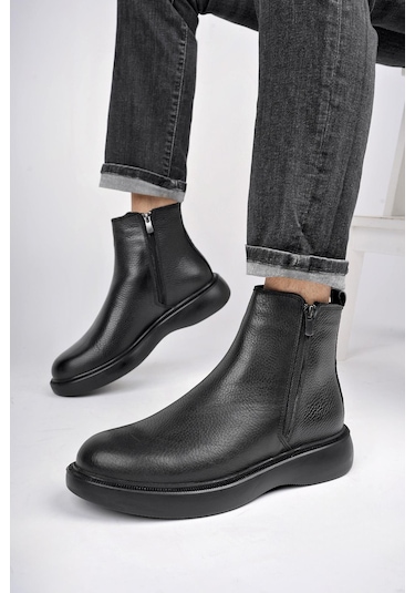 Muggo Brandon Hakiki Deri Çift Fermuarlı Garantili Erkek Kışlık Chelsea Bot 001 Muggo Brandon Hakiki Deri Çift Fermuarlı Garantili Erkek Kışlık Chelsea Bot 001