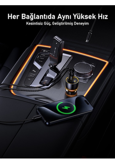 Aohi Superauto Araç İçi Şarjı, 3 Portlu Pd 170w Type-c To Type-c