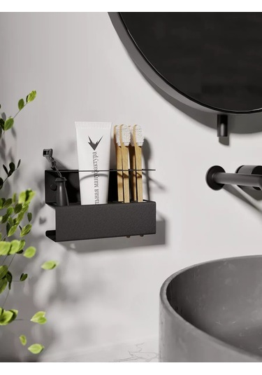 Stal'naa Manufaktura Diş Fırçası Ve Macunu İçin Duvar Tipi Tutucu 168915280 Siyah Mat