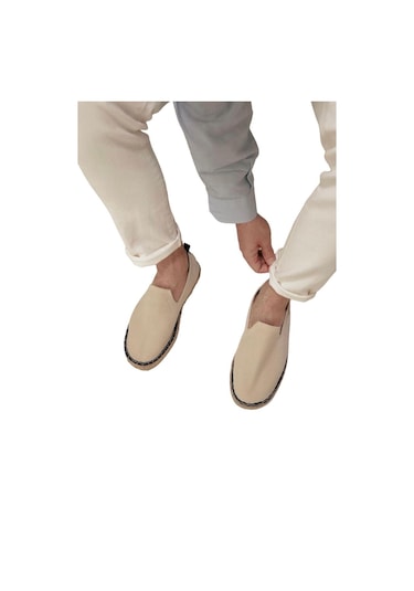 Unisex Bej Triko Espadril Bej