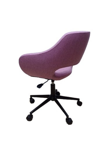 Ofis Koltuğu Çalışma Sandalyesi Pembe Renk Keten Kumaş Döküm Süng