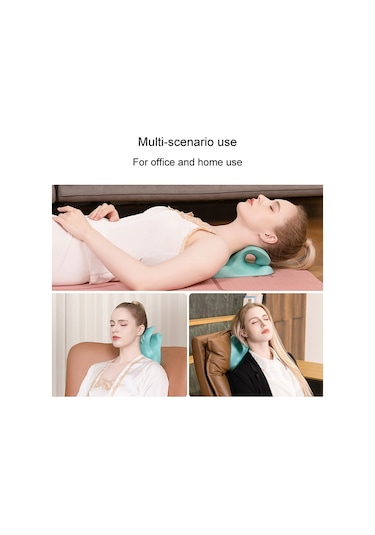 Boyun Servikal Masaj Aleti Servikal Düzeltici Akupresür C-tipi Traksiyon Desteği Masaj Yastığı Yeşil Yeşil