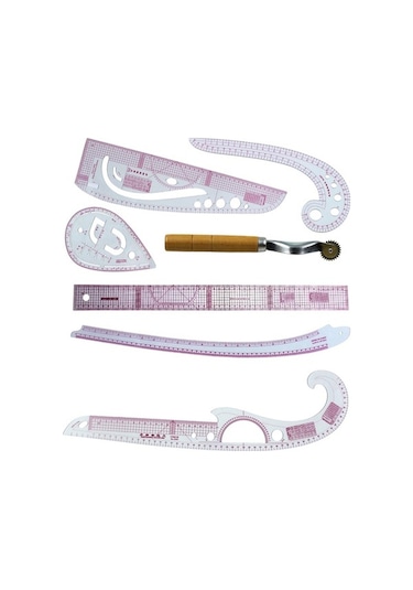 Electric Suntek 6 Cetveli Dikiş Cetveli Seti, Dayanıklı Terzi Araçları, Giysi Tasarım Cetveli