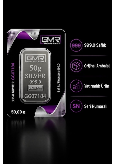 Gmr 50 Gram Külçe Gümüş