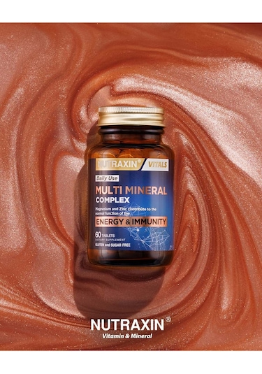 Nutraxin Multimineral Complex 60 Tablet Magnezyum, Kalsiyum, Çinko, Demir, İyot, Krom