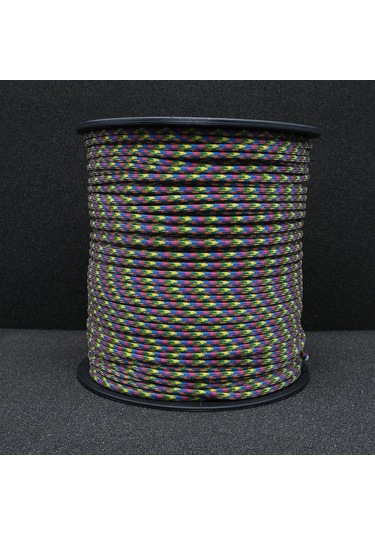 Mg Ropes Paracord İp 4 Mm Mor Yeşil Desenli No:36 10 Metre Çok Renkli