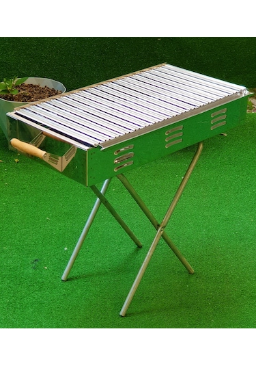 Paslanmaz Katlanabilir Ayaklı Mangal 50 Cm