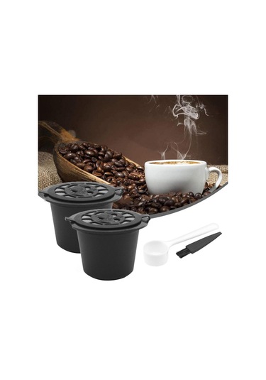 Suntek Cafe Bar Style A Black Için Kaşıklı Kahve Gereçleriyle Yeniden Kullanılabilir Kahve Kapsülleri