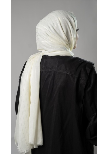 Ekru Çizgili Şal Viskon Kumaş Bursa Dolama 202110 27 Ekru